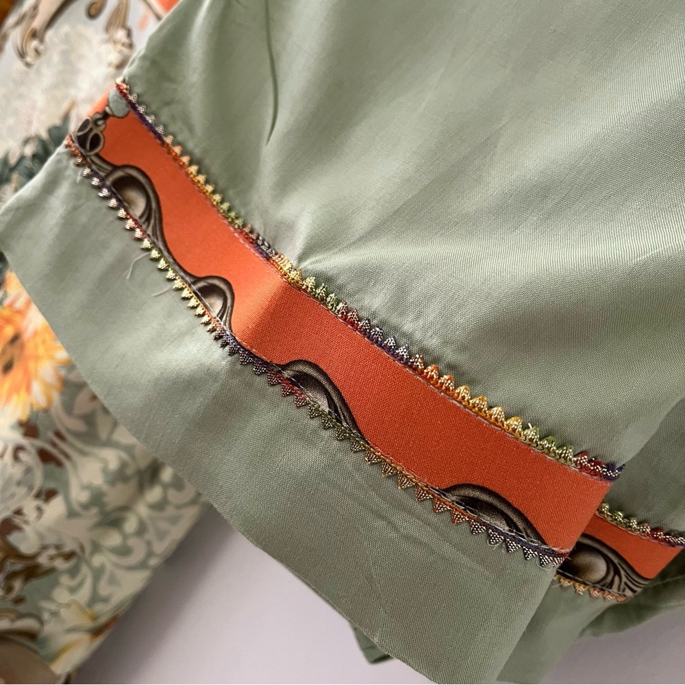 Salwar Kameez in Sage Green and Orange - Picture 10 of 12